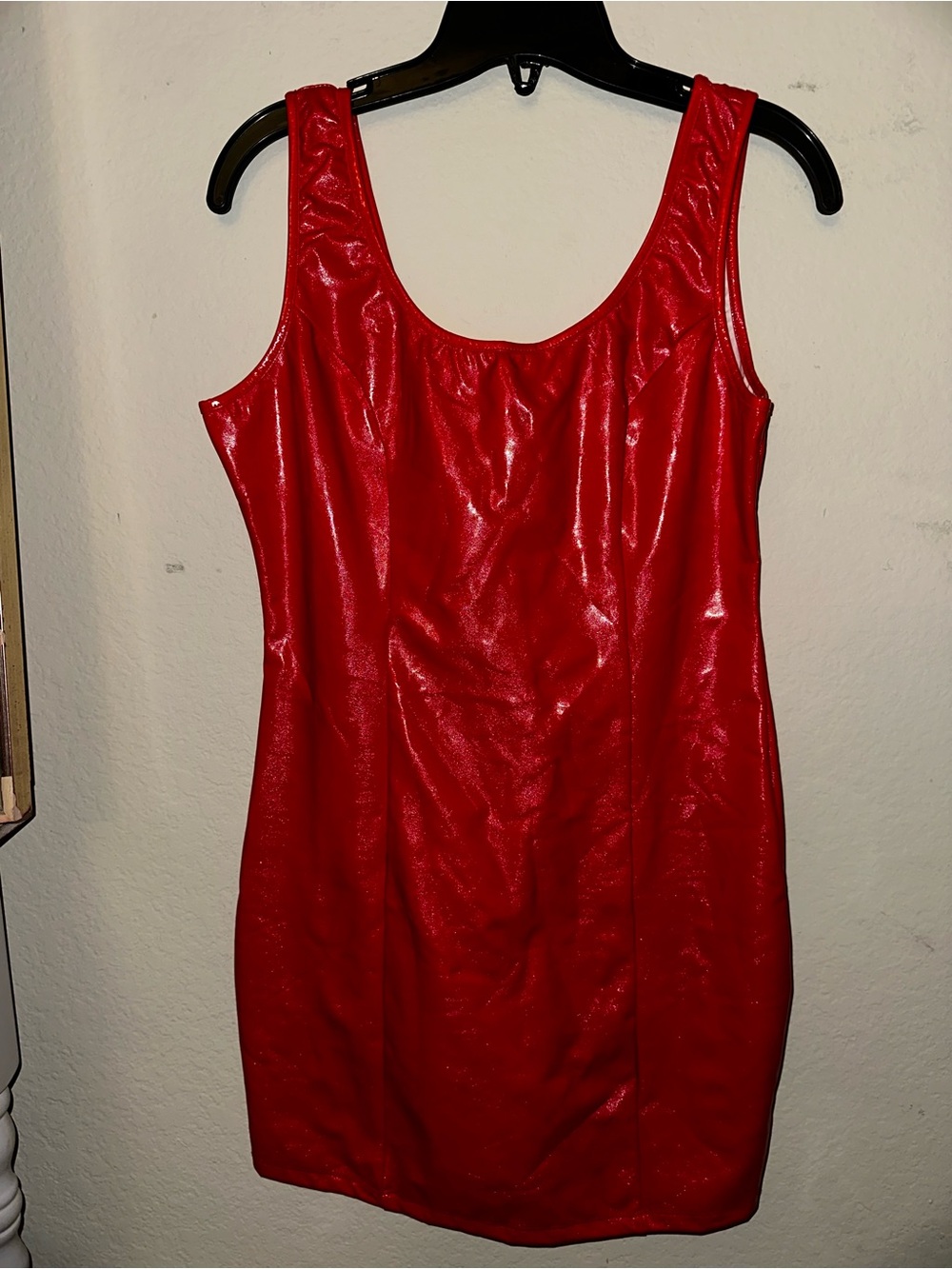 Red leather dress size large